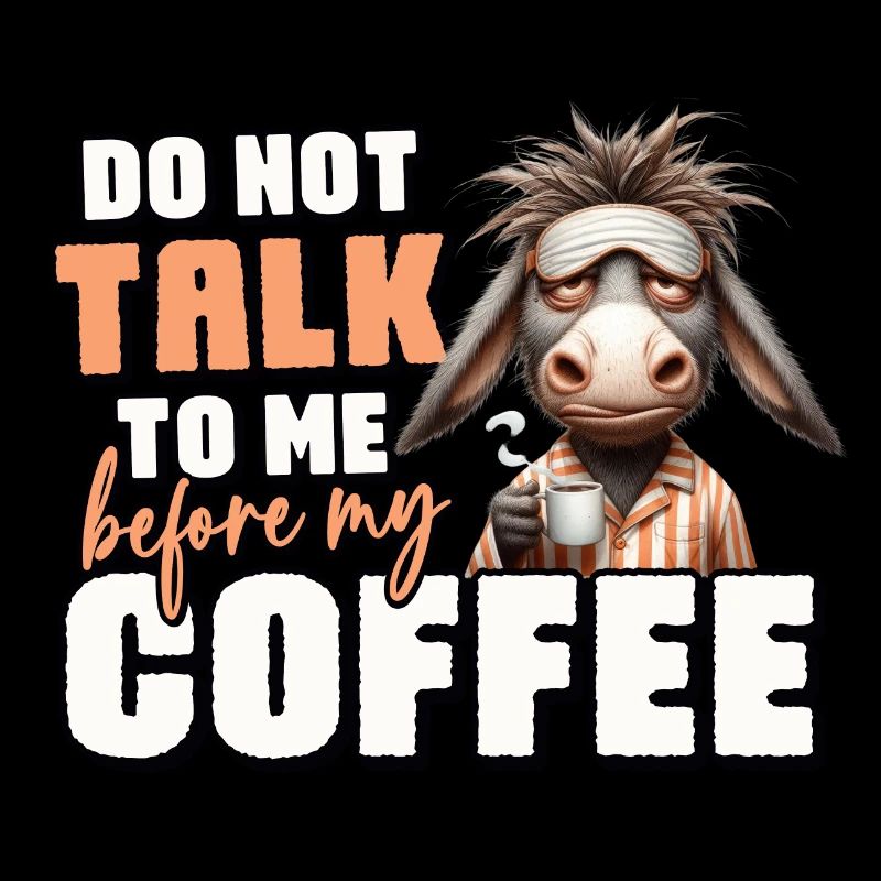 Müder Esel mit Kaffee