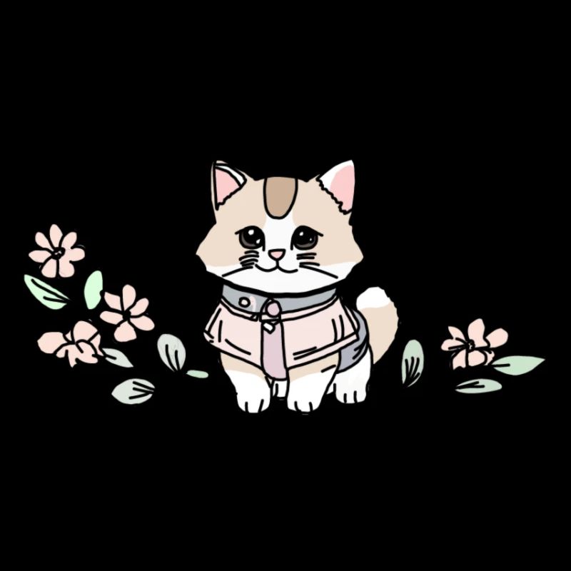 Katze auf Blumenast