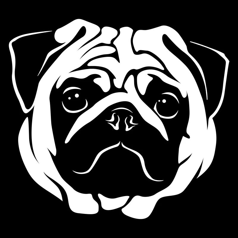 Mops Portrait - Negative Stil
