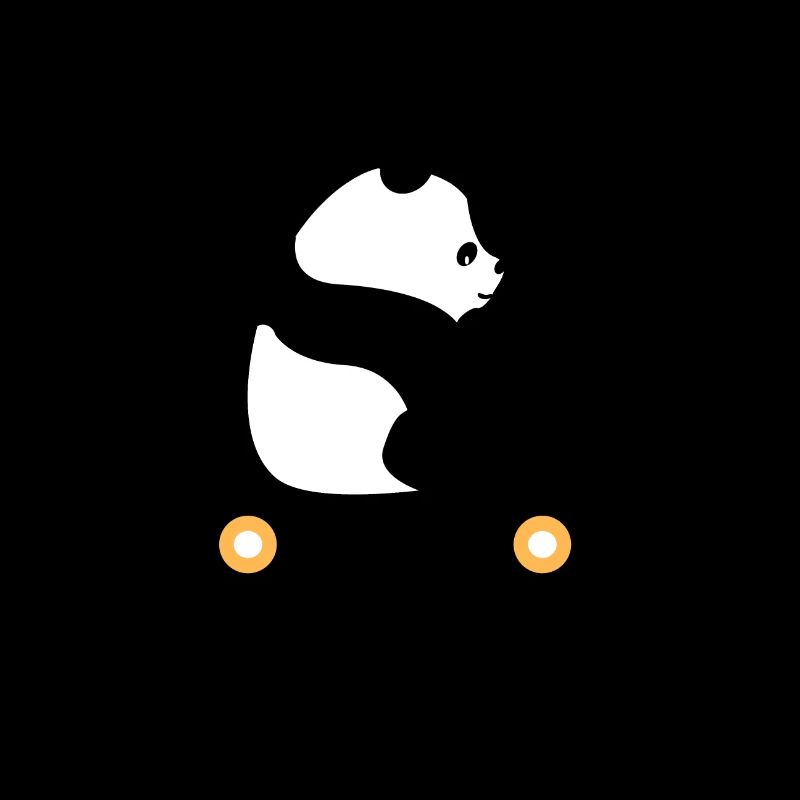 Panda auf Skateboard