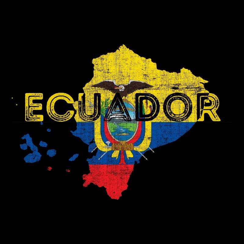 Ecuador Map Shape and Flag