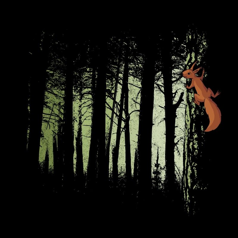 Squirrel in the forest Oachkatzl art