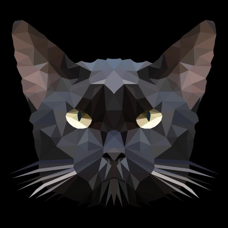 Chat tête de chat polygone