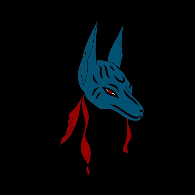 Anime Mädchen mit Anubis Maske