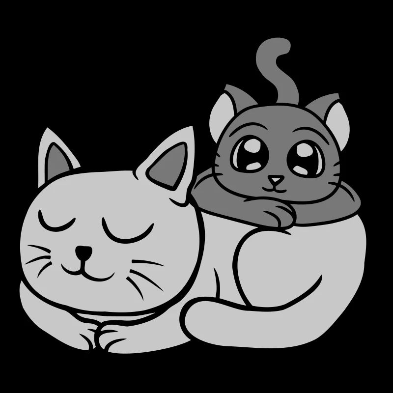 Amis 2 chats l’un sur l’autre