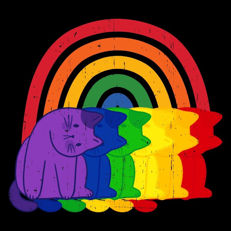 Rainbow Cats Chat arc-en-ciel