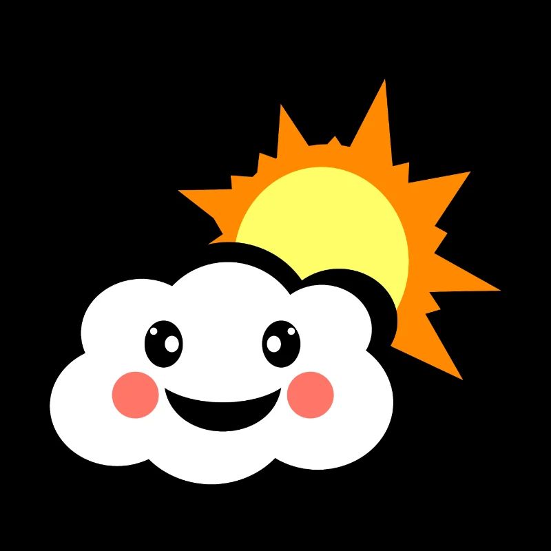 Nuage heureux et soleil éclatant