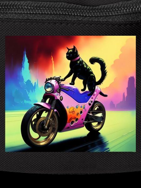 Cat on motorcycle