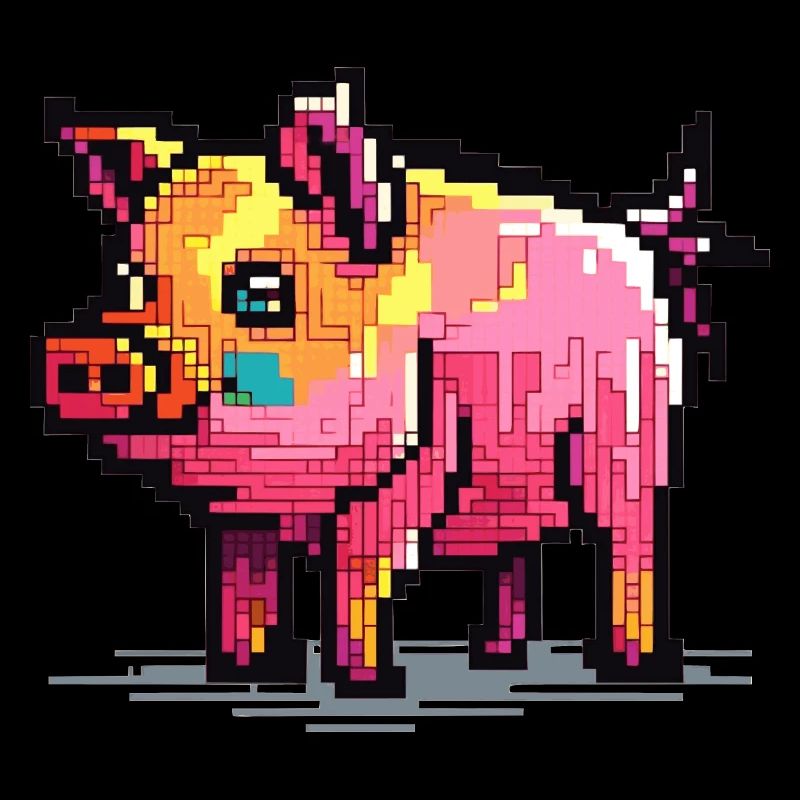 Pig in 8 bits and with pixels
