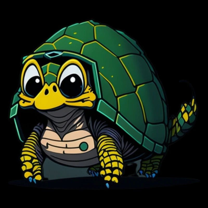 Drôle de tortue avec couverture verte