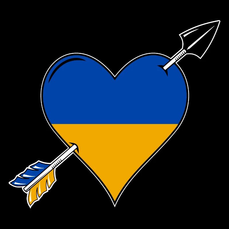 Ukraine drapeau coeur amoureux