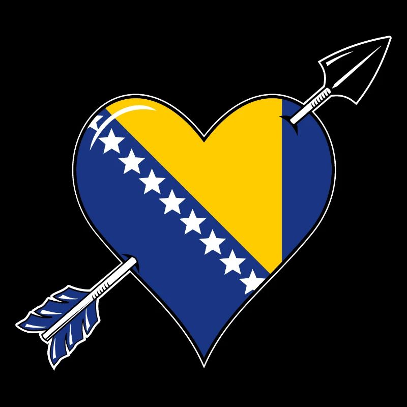Bosnie drapeau coeur amour