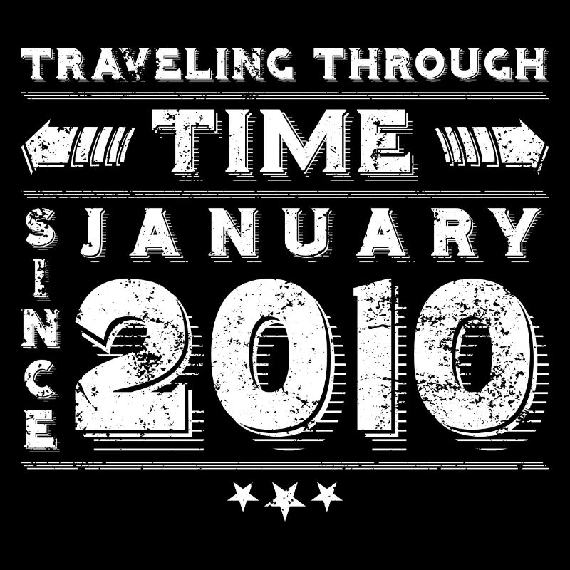 Vintage Zeitreise Geburtstags Design Januar 2010