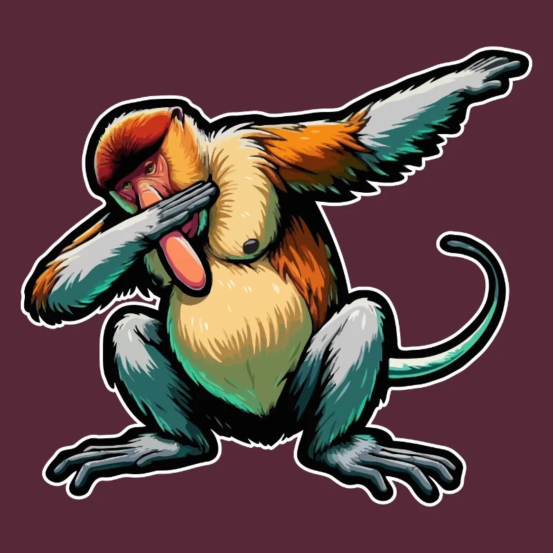 Proboscis Monkey Dabbing Monkey Gift Monkeys