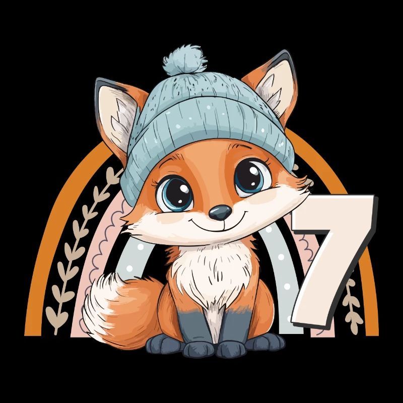 7ème anniversaire Renard Arc-en-ciel Mignon Mignon