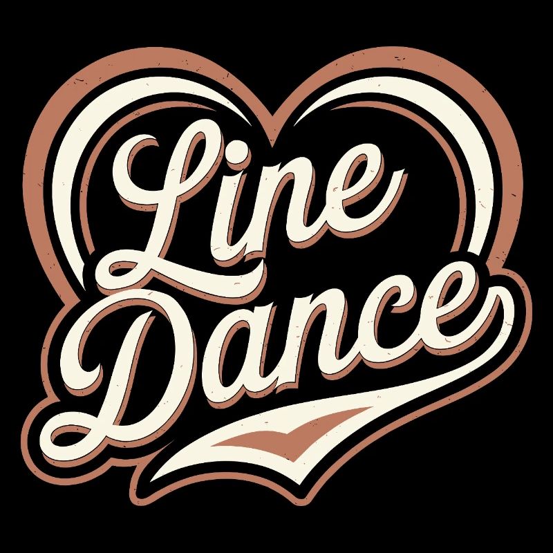 Heart-shaped line dance lettering