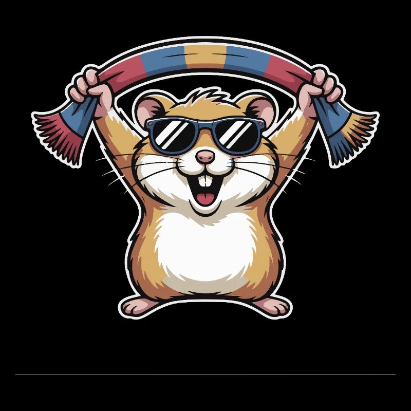 Hamster avec lunettes de soleil Écharpe