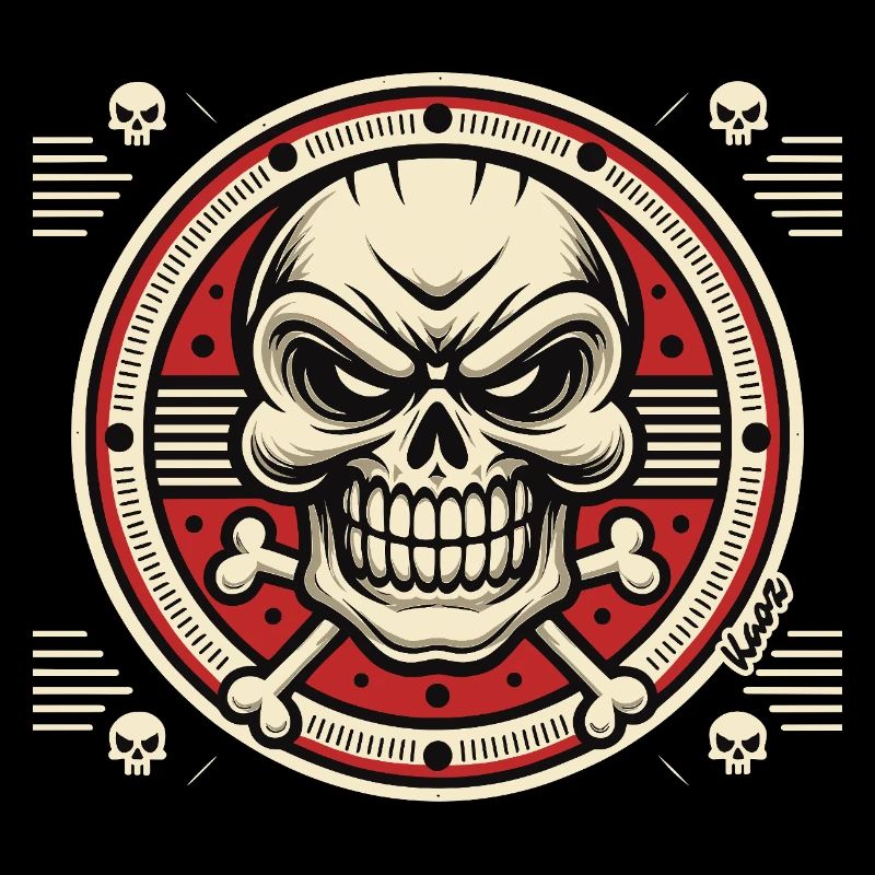 Skull Emblem with Crossed Bones