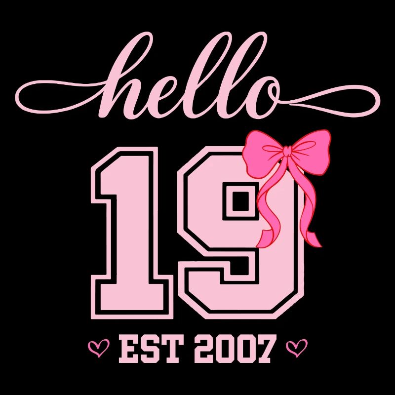 Hello 19 Est 2007 Damen Geburtstag Design