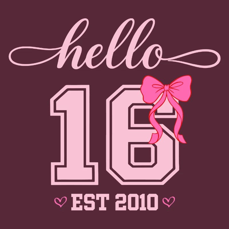Hello 16 Est 2010 Mädchen Geburtstag Design