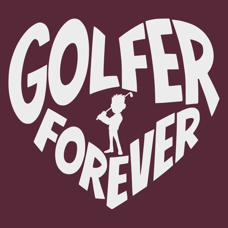 Golfer Forever Herz mit Golfspieler