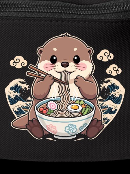 Otter with ramen noodles