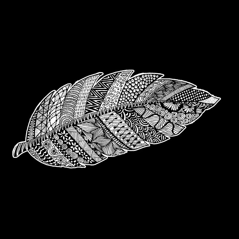 Zentangle feather self-drawn as light as a feather