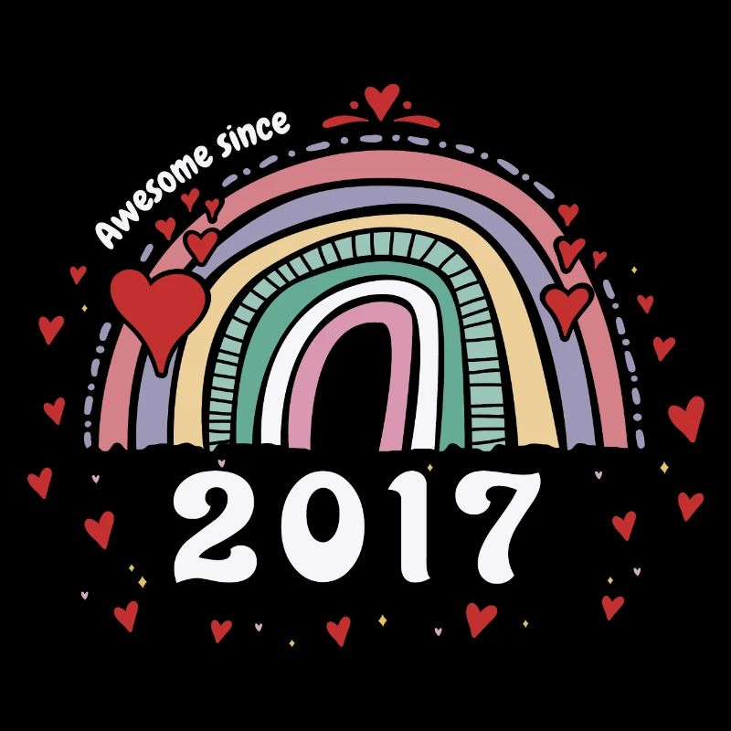 Cute Rainbow Awesome 2017 - 6th Birthday w/
