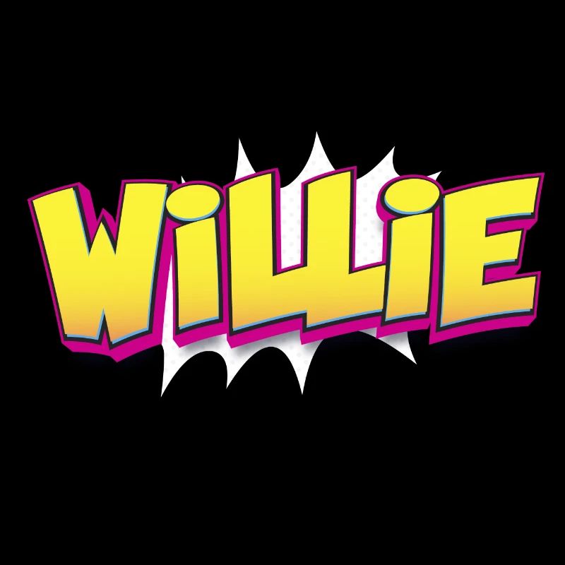 Willie Benutzerdefinierter Name Comic-Stil Pop-Art,
