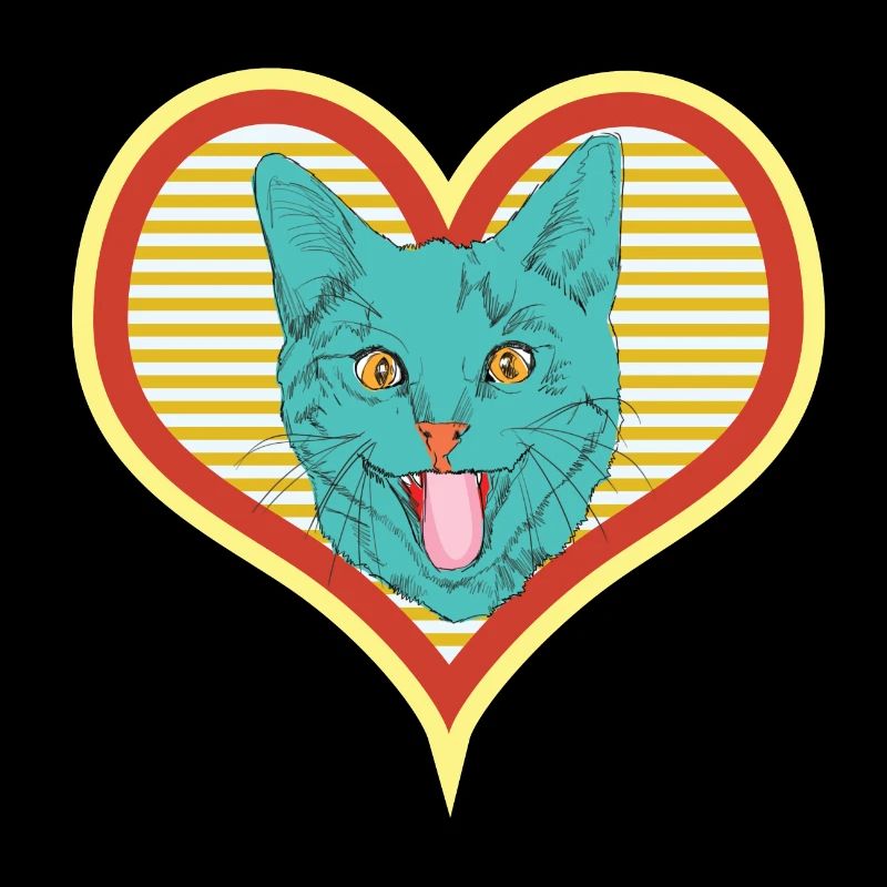 Le visage du chat tend la langue