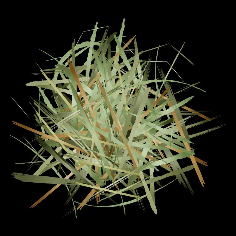 a haystack in shimmering greenish hues
