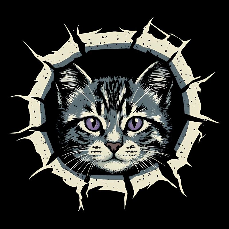 Katze Zerrissenes Tuch - Süßes Gothic Geschenk