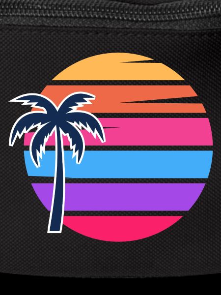 Retro Sunset Palm Circle
