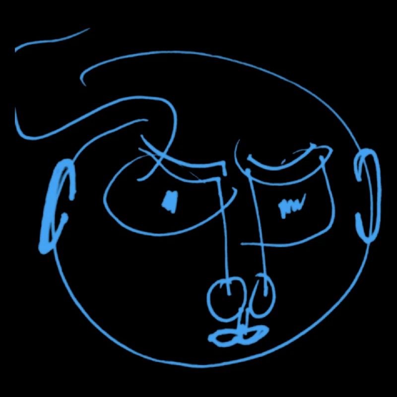 Blue Lines Portrait Doodle