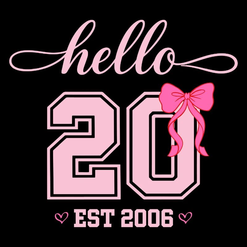 Hello 20 Est 2006 Damen Geburtstag Design