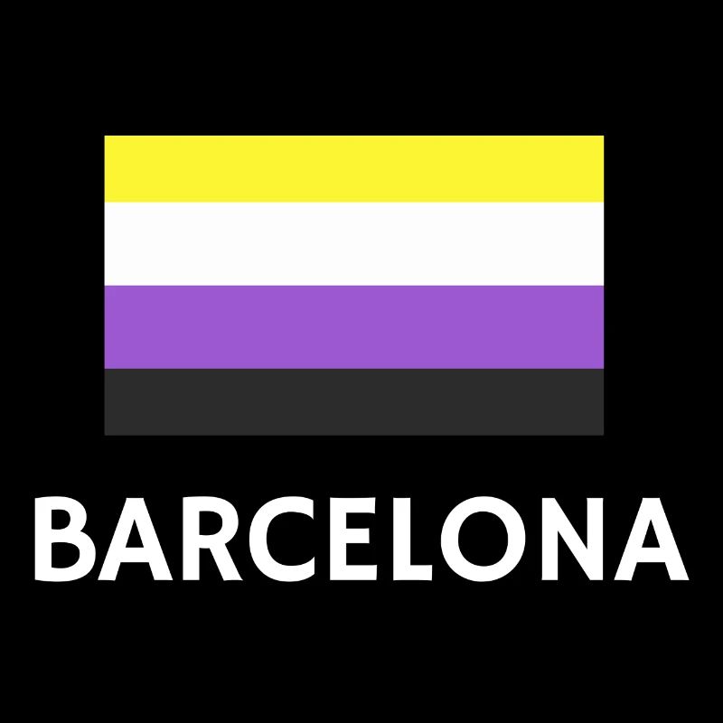 Drapeau de la fierté non binaire de Barcelone