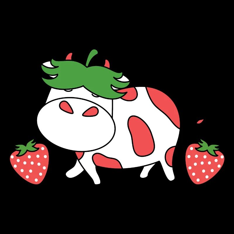 Nette Erdbeerkuh