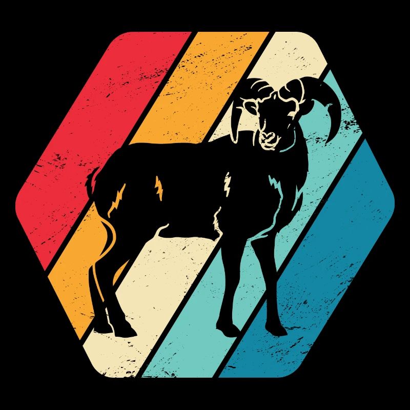 Ziege Bock Widder Tier Natur Retro