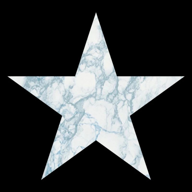 Blue and white marble star