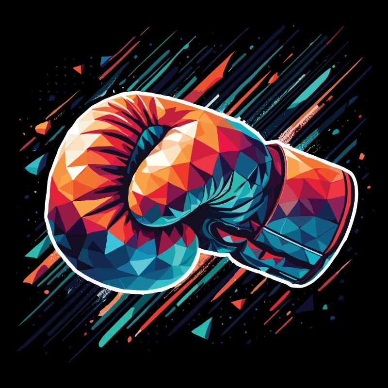 gant de boxe coloré Style Polygon