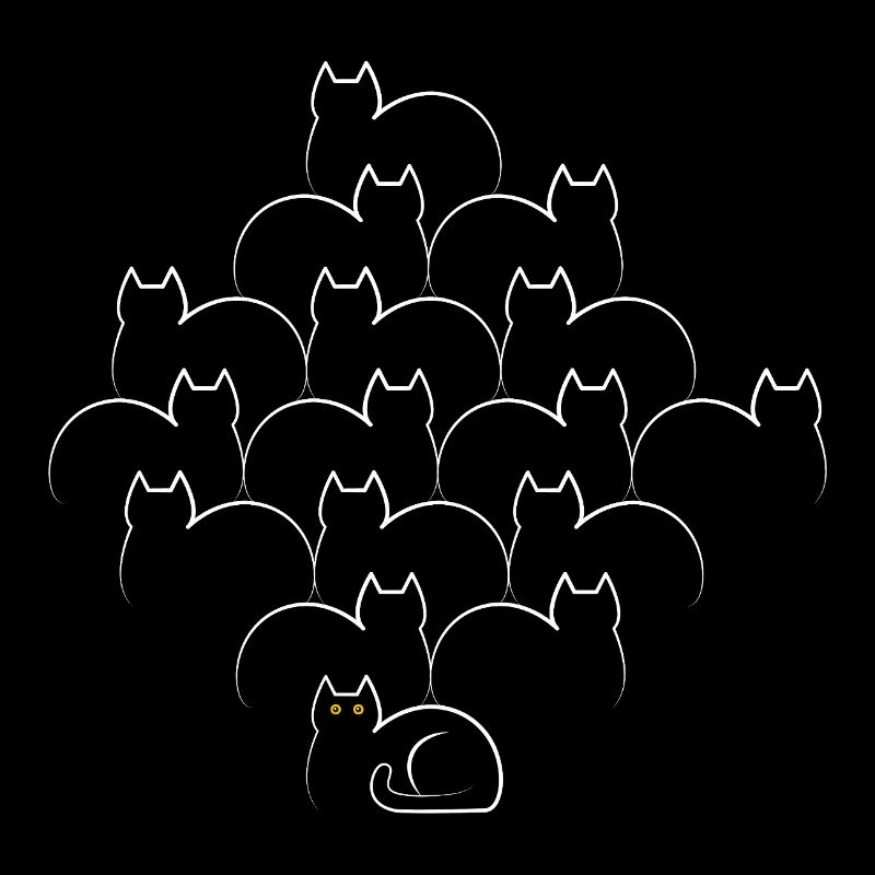 Chats dans un style lineart minimal