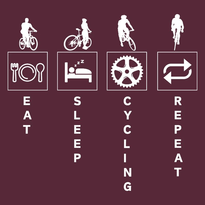 Citation de cyclisme drôle manger dormir répéter