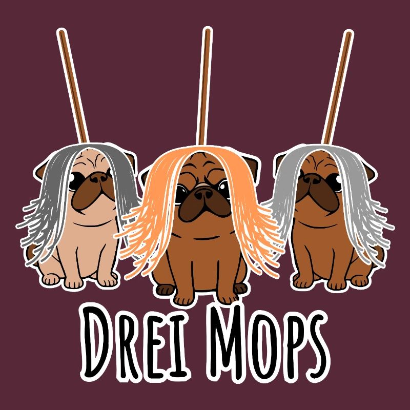 Zwei Mops - Hunde oder Putzgeräte? Hunde Humor?