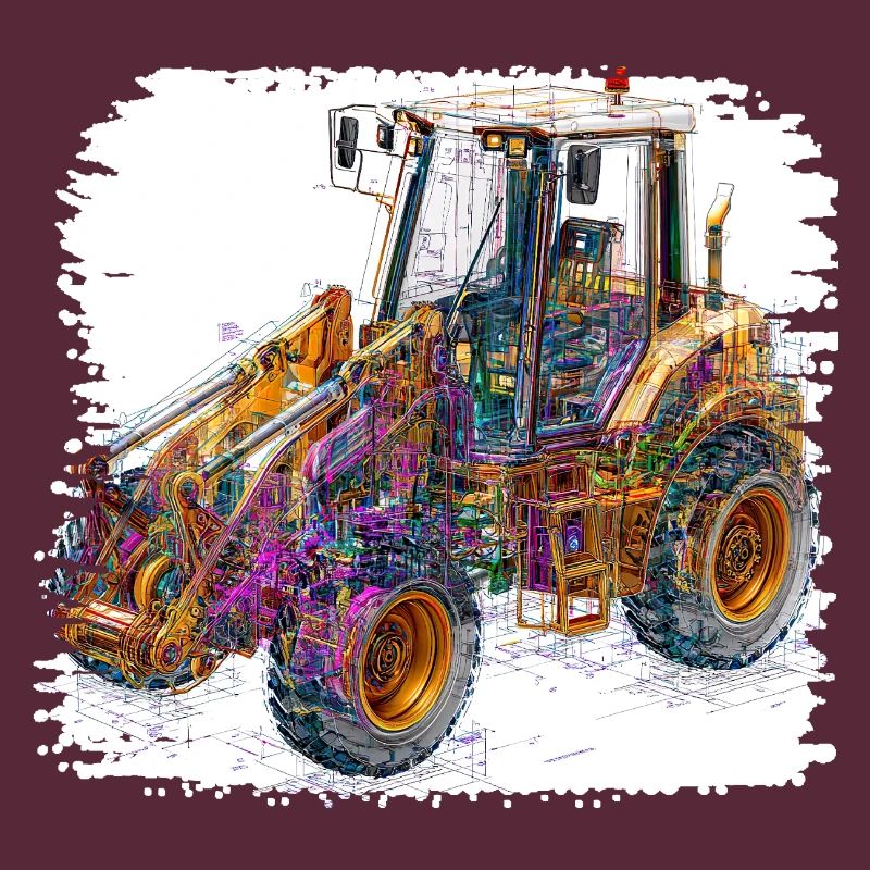 Neon Lines Construction Excavators