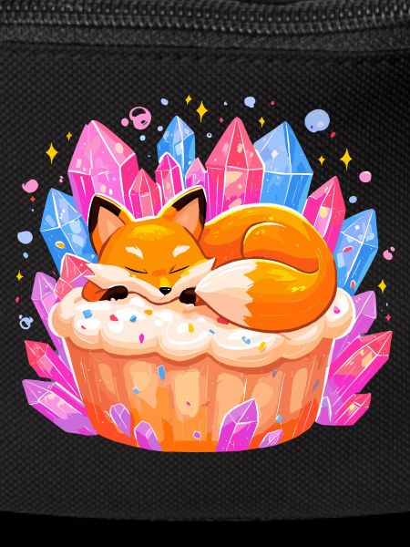 Sleeping fox in crystal cupcake