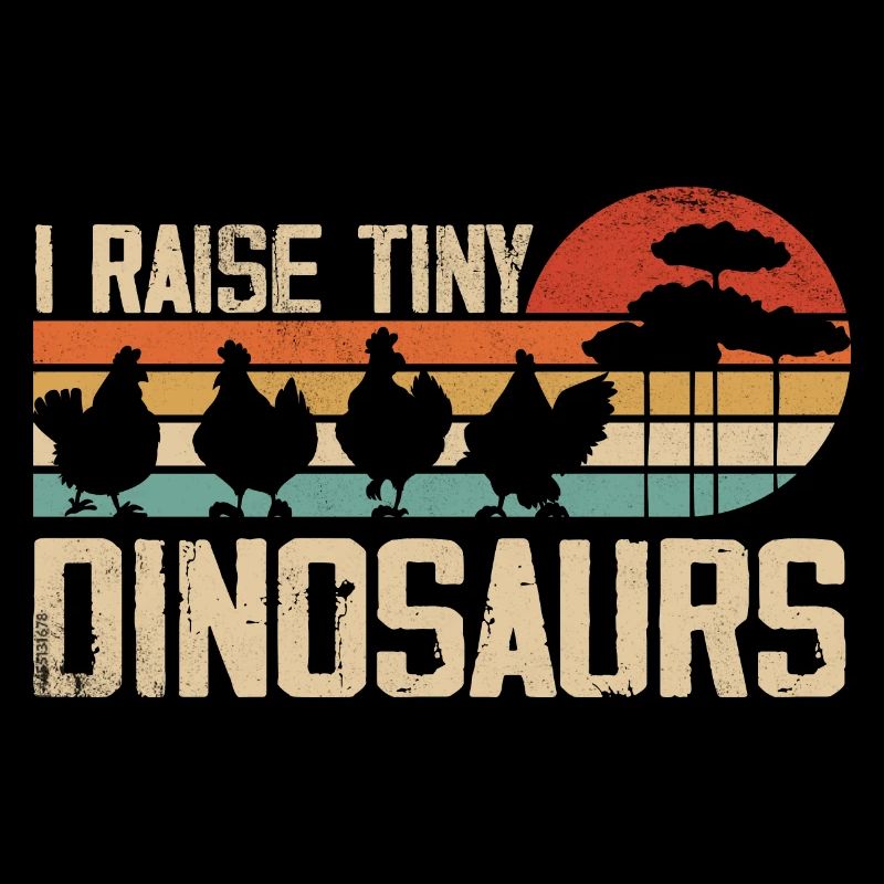 I Raise Tiny Dinosaurs Vintage Retro Chicken