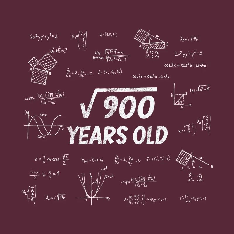 Square Root from 900 - 30th Birthday Math Nerd