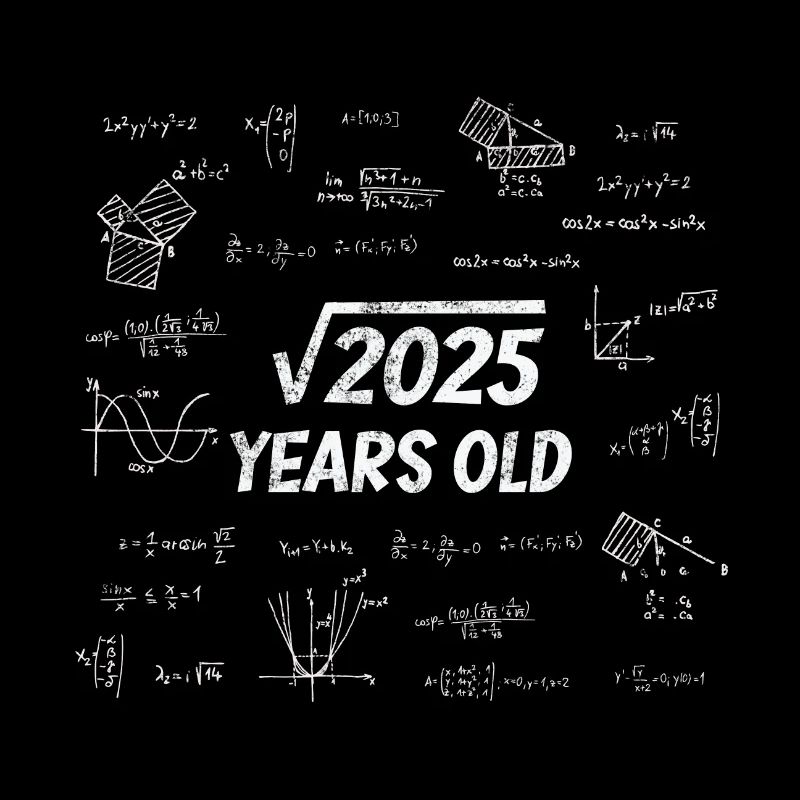 Racine carrée à partir de 2025 - 45e anniversaire math nerd