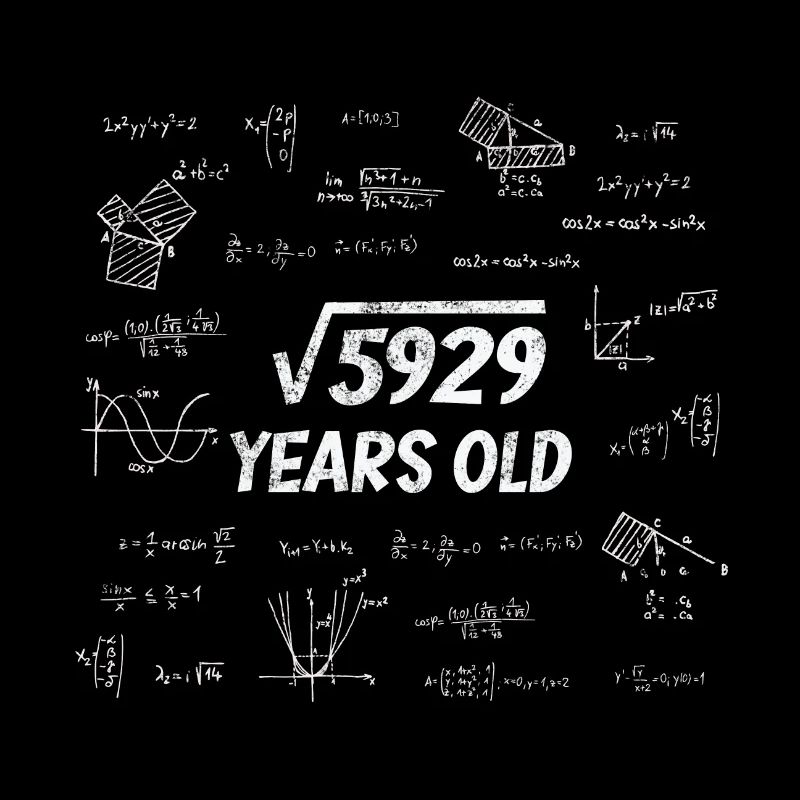 Racine carrée de 5929 - 77e anniversaire math nerd