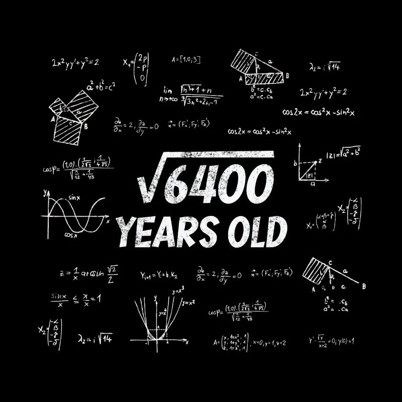 Racine carrée de 6400 - 80e anniversaire math nerd